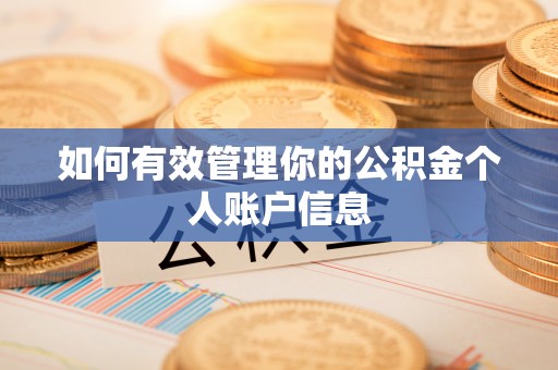 东台如何有效管理你的公积金个人账户信息